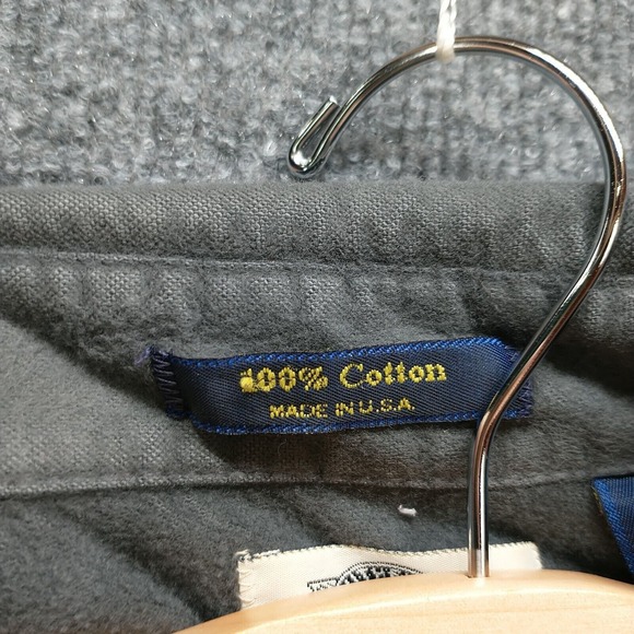 Fieldmaster Men's Flannel Button-Up Shirt Gray Large Long Sleeve Chest Pockets - Picture 12 of 15